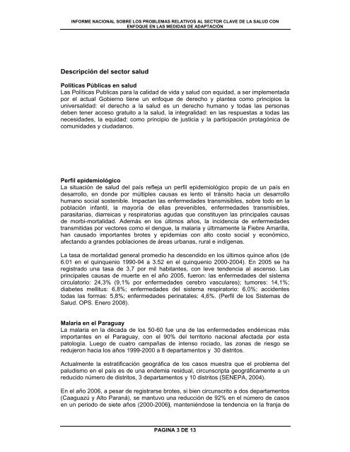 INFORME NACIONAL SOBRE LOS PROBLEMAS ... - UNDPCC.org