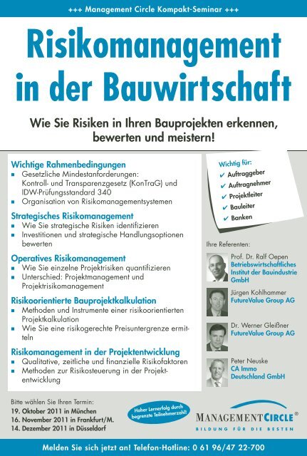 Risikomanagement in der Bauwirtschaft - Management Circle AG