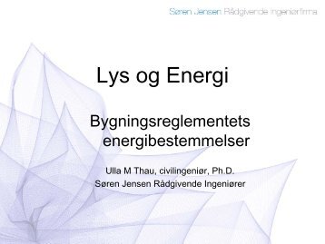 Lys og energi Bygningsreglementets energibestemmelser - Lysnet