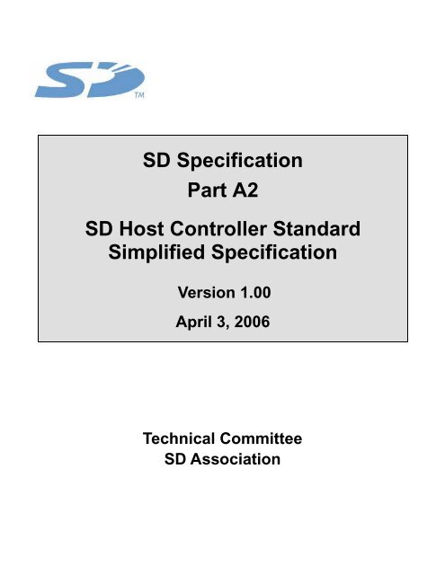 SD Host Controller Simplified Specification - SD Association