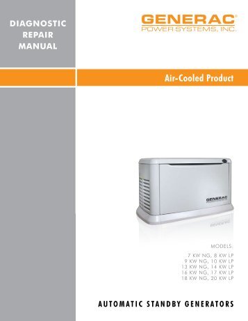 Diagnostic Repair Manual - Generac Parts