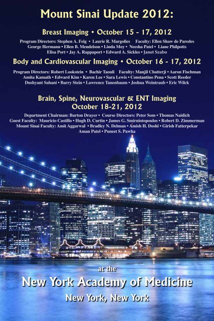 Mt. Sinai 2012 (PDF) - ESR - Congress Calendar
