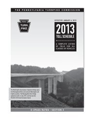 the 2013 E-ZPass Toll Schedule PDF - The Pennsylvania Turnpike