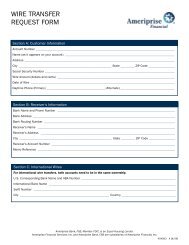 WIRE TRANSFER REQUEST FORM - Ameriprise Financial