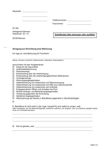 Anregung zur Bestellung eines Betreuers - Fap-passau.de