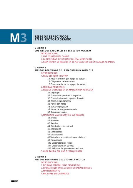 Riesgos especÃ­ficos en el sector agrario