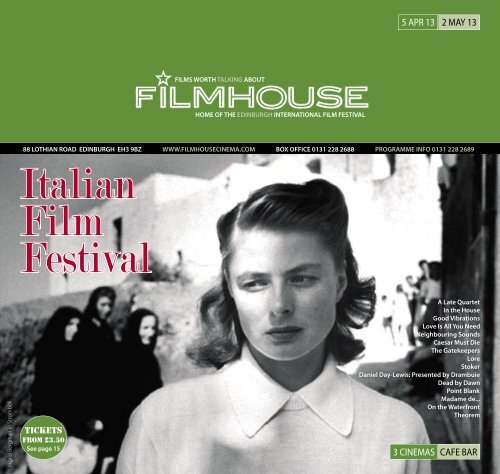05 Apr - 02 May - Filmhouse Cinema Edinburgh