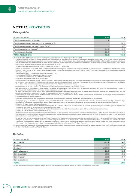 Document de rÃ©fÃ©rence 2010 (3.8 Mo) - Groupe Casino