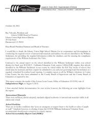 Williams Settlement Report Cover Letter