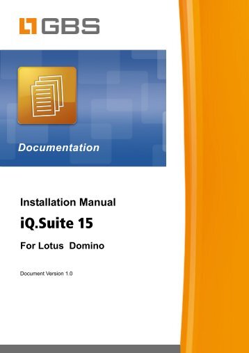 iQ.Suite 15 Installation - GBS