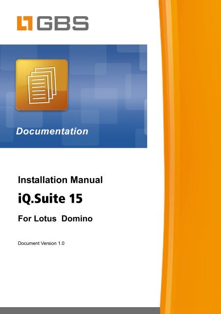 iQ.Suite 15 Installation - GBS