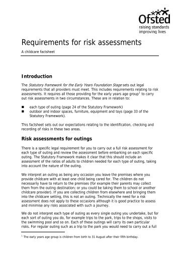Requirements for risk assessments - eRiding