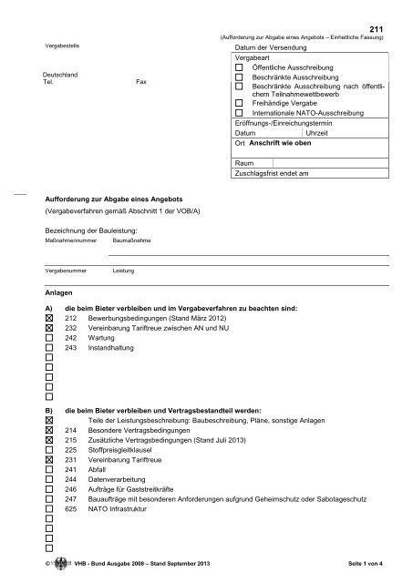 Vhb bund formblatt 233