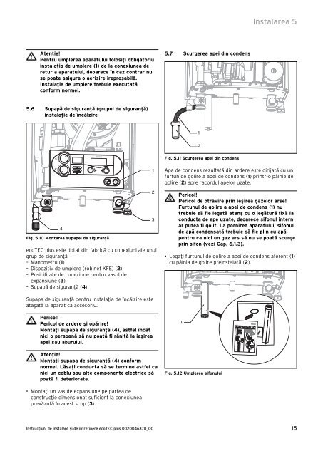 ecoTEC PLUS 65kW - instructiuni de instalare si intretinere ... - Vaillant