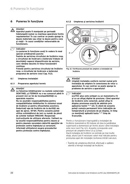 ecoTEC PLUS 65kW - instructiuni de instalare si intretinere ... - Vaillant