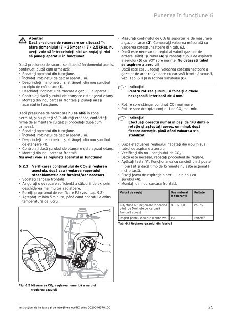 ecoTEC PLUS 65kW - instructiuni de instalare si intretinere ... - Vaillant