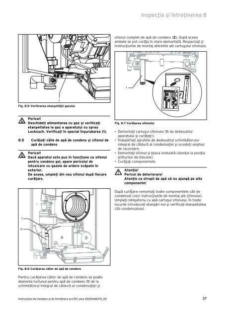 ecoTEC PLUS 65kW - instructiuni de instalare si intretinere ... - Vaillant