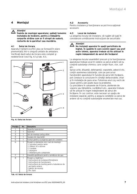 ecoTEC PLUS 65kW - instructiuni de instalare si intretinere ... - Vaillant