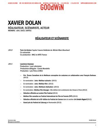 XAVIER DOLAN - Agence Goodwin