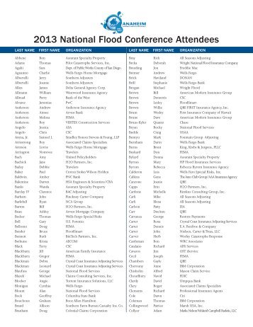 attendee list - NFIPiService.com