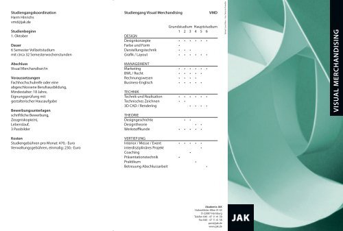 Visual Merchandising Studium - Akademie JAK