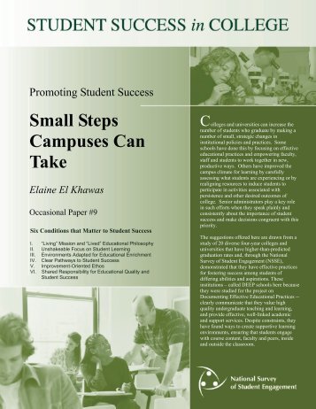 DEEP Practice Brief Small Steps Campuses Can Take - NSSE