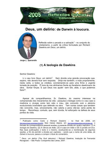 Deus, um delÃ­rio: de Darwin Ã  loucura.