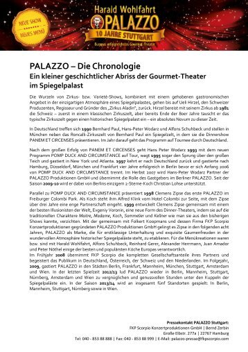 PALAZZO â Die Chronologie