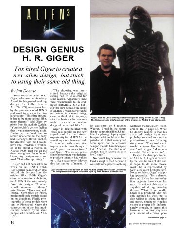 Design Genius H.R. Giger - the little HR Giger Page