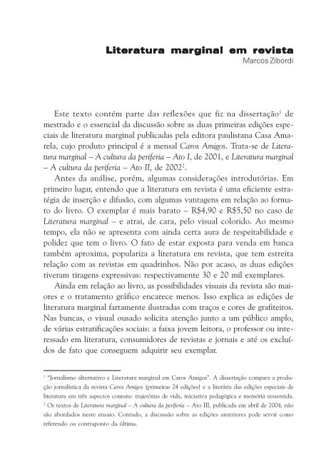 Literatura marginal em revista - Grupo de Estudos em Literatura ...
