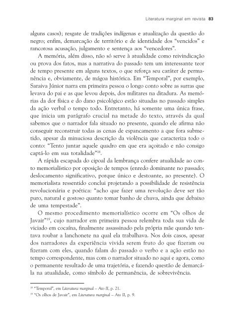 Literatura marginal em revista - Grupo de Estudos em Literatura ...