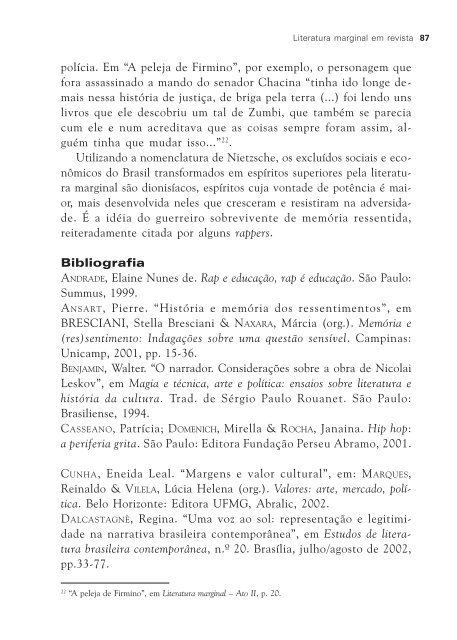 Literatura marginal em revista - Grupo de Estudos em Literatura ...