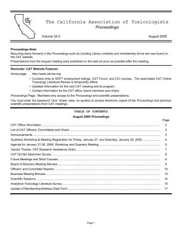 The California Association of Toxicologists