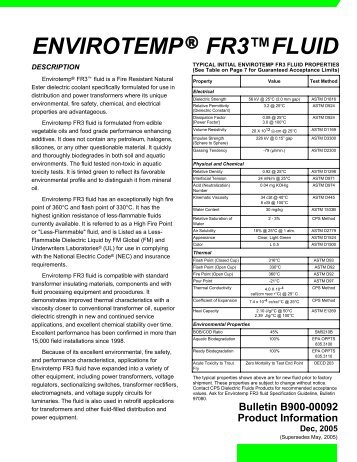 ENVIROTEMP FR3 FLUID - SPX Transformer Solutions