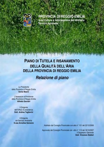 Relazione di piano - Provincia di Reggio Emilia