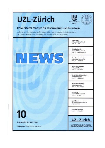 UZL News 10 / April 2004 - UniversitÃ¤tsSpital ZÃ¼rich