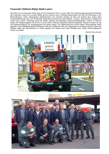 Feuerwehr Oldtimer-Rallye Stadt Luzern - Internetauftritt der ...