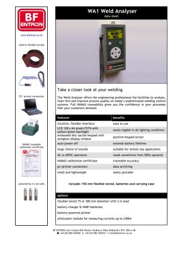 WA1 datasheet - BF ENTRON Ltd