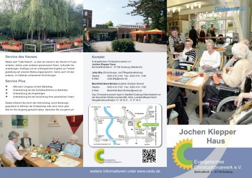 Prospekt Zum Jochen Klepper Haus Evangelisches