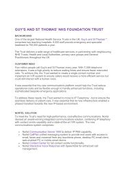 GUY'S AND ST THOMAS' NHS FOUNDATION TRUST - Ash Telecom