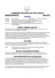 CAFG newsletter 166 - Cambridge Archaeology Field Group