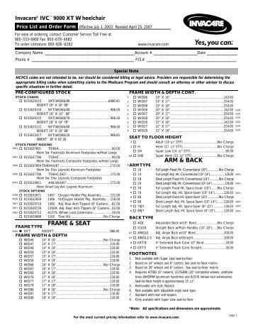 9000XT Manufacturer's Price List - Phc-online.com