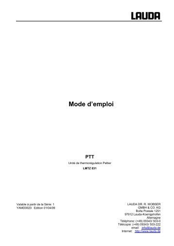 Mode d'emploi PTT