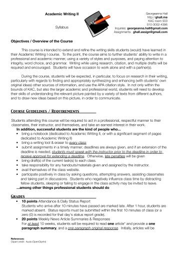 Academic writing and research syllabus