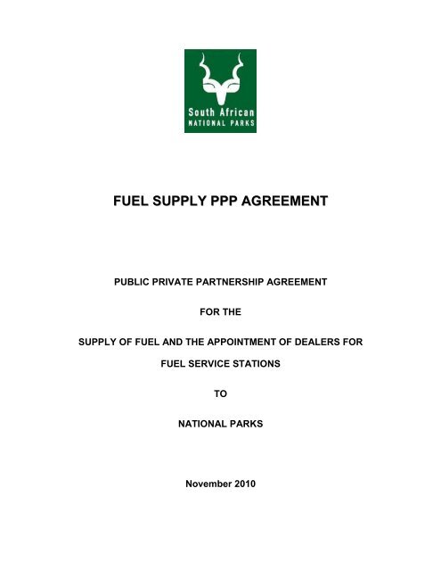 Fuel Supplier PPP Agreement - SANParks