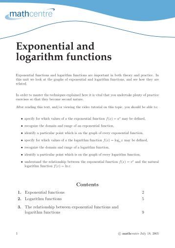 Worksheets Exponential And Logarithmic Functions Worksheet math 161 exponential and logarithmic functions worksheet find f logarithm centre