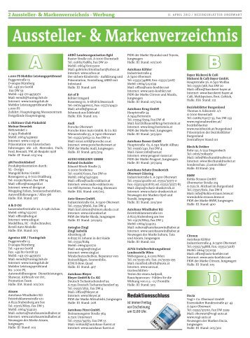 Aussteller- & Markenverzeichnis -  Burgenland Messe