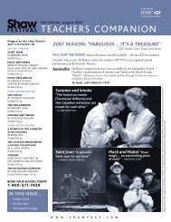 teachers companion - Shaw Festival Theatre