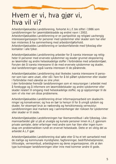 Veiviser - mars 2008.indd - Arbeidsmiljøskaddes landsforening