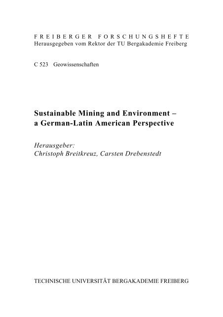Sustainable Mining and Environment – a German-Latin American ...